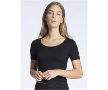 Damen Kurzarm Top - schwarz