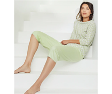 Damen Pyjama mit Bündchen - grün