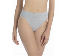 Damen Slip mit Softbund, high waist - grau