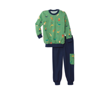 Knaben Pyjama mit Bündchen - grün