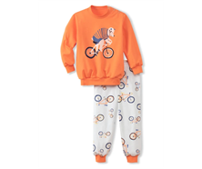 Knaben Pyjama mit Bündchen - orange