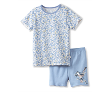 Kurzes Pyjama - blau