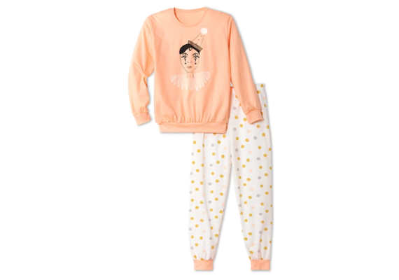Mädchen Pyjama mit Bündchen - Gr. 140 - 146