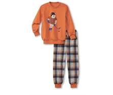 Pyjama mit Bündchen - orange